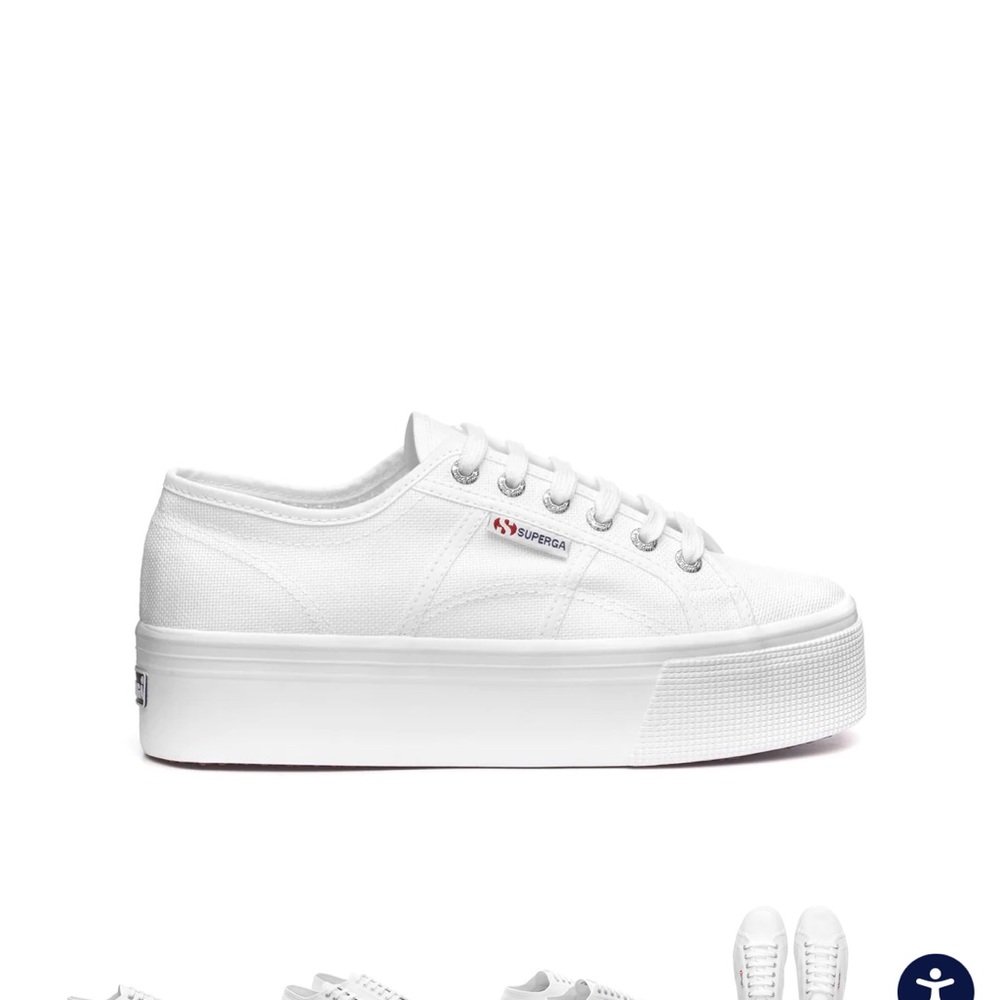 Superga platform sneakers. White